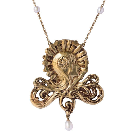 Collier Collier Art nouveau motif femme et Perles 58 Facettes 6286-5401337