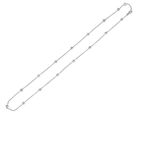 Collier Collier gouttière en or blanc serti de 15 diamants. 58 Facettes 30536