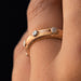 Ring 54 Satin rose gold diamond ring 58 Facettes ANSETAR-54