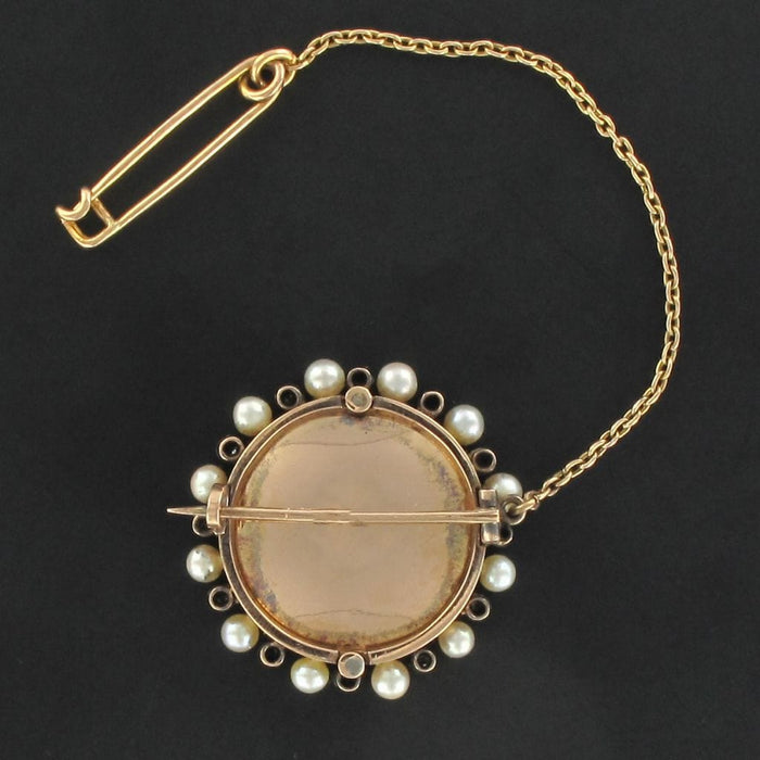 Broche Broche ancienne miniature perles fines et diamants 58 Facettes 17-024