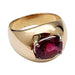 Ring 51 English bangle in pink gold, Mozambique ruby ​​2.53 cts. 58 Facettes 30327