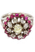 Ring 70's ruby ​​and diamond ring 58 Facettes 18611