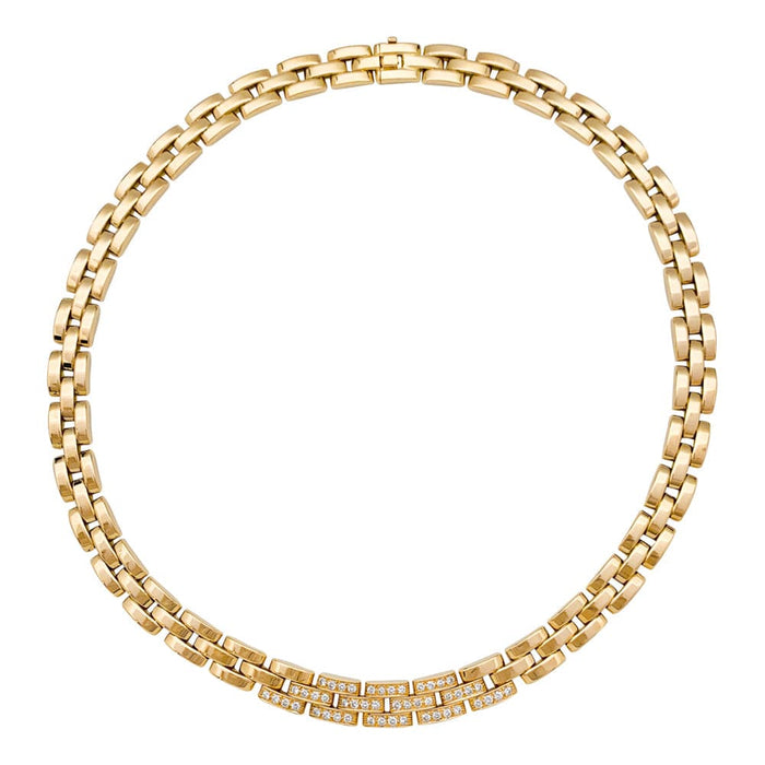 Cartier Panthère link necklace in yellow gold.